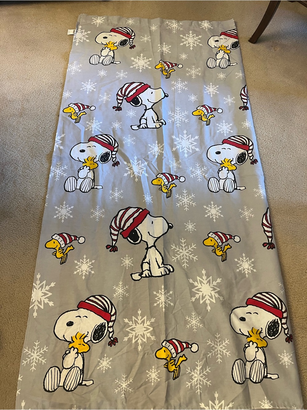 Brand New Peanuts Snoopy Woodstock Cloth Shower Curtain Christmas Holiday